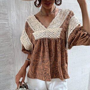 Crochet floral blouse DONATED NFS